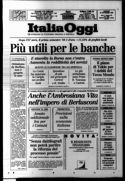 Italia oggi : quotidiano di economia finanza e politica